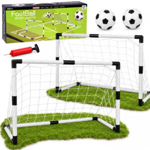 Futbolo rinkinys vaikams 2 vartai 95 cm 2 minkšti kamuoliai pompa SP0886