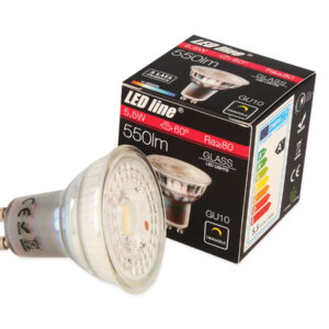 Lemputė LED GU10 230V 5.5W 500lm neutraliai balta, pritemdoma, LED line