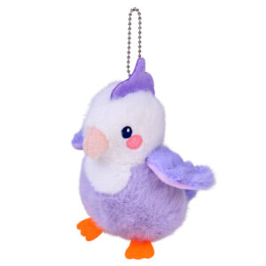 Liliowa Lilka pliušinis paukštis su cypuku ir pakabuku, 13 cm ZA6426 - Image 2
