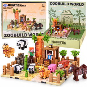 Magnetinės ZOO kaladėlės – kubeliai ir pikseliai 247 dalys ZA6379