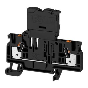 Gnybtas AFS 4 2C BK, "Push in" tipo, su lizdu saugikliui, montuojamas ant DIN bėgelio, juodas, 4 mm² laidui, Weidmuller