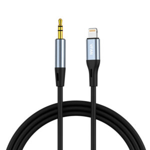 Kabelis VFAN L05 Lightning į 3,5 mm mini jack AUX, 1 m pilkas
