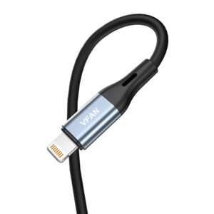 Kabelis VFAN L05 Lightning į 3,5 mm mini jack AUX, 1 m pilkas - Image 2