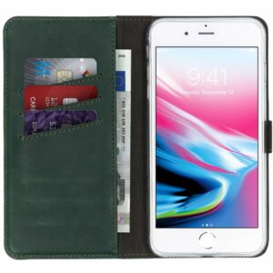 Selencia natūralios odos atverčiamas dėklas, skirtas iPhone 8 Plus / 7 Plus – žalias