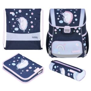 Herlitz Loop Plus Unicorn Dreams mokyklinių krepšių rinkinys Mergaitės Poliesteris Tamsiai mėlyna, Rožinė - Image 1