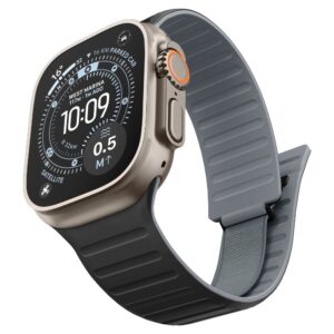 Spigen ATHLEX AIR M APPLE WATCH 8 / 9 / 10 / 11 / SE / ULTRA (44 / 45 / 46 / 49 MM) AKTYVI JUODA/PILKA - Image 2