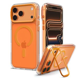 Spigen Ultra Hybrid OPTIK S MagSafe iPhone 17 Pro / 18 Pro SKAIDRUS/ORANŽINIS