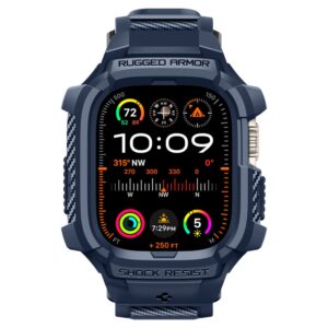 Spigen RUGGED ARMOR ”PRO” APPLE WATCH ULTRA 1 / 2 / 3 / 4 (49 MM) TAMSIAI MĖLYNAS - Image 2