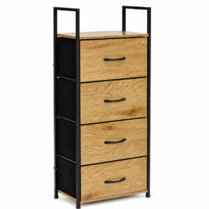 Spintelė su 4 medžiaginiais stalčiais lentyna cm tekstilinis organizatorius loft ModernHome - Image 3