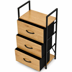 Spintelė su 3 medžiaginiais stalčiais, daiktų laikymo lentyna, tekstilinis organizatorius, loft stiliaus ModernHome - Image 3