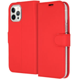 Accezz piniginės tipo TPU atverčiamas dėklas, skirtas iPhone 12 Pro Max – Raudonas