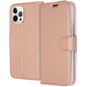 Accezz piniginės tipo TPU atverčiamas dėklas, skirtas iPhone 12 Pro Max – rožinio aukso spalvos