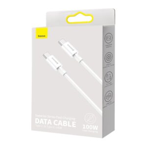 Baseus kabelis Superior PD USB-C - USB-C 1,0m baltas 100W - Image 3