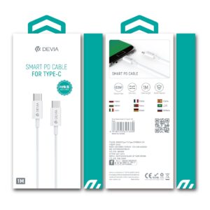 Devia laidas Smart EC042 PD USB-C - USB-C 60W 3A baltas - Image 3