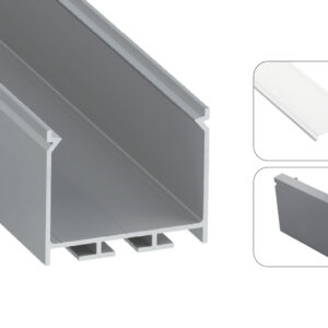 LED profilio komplektas NORS paviršinis/pakabinamas, aliuminis, anoduotas, matinis dangtelis  3 m