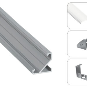 LED profilio komplektas BARDE kampinis, aliuminis, anoduotas, matinis dangtelis  2.02 m