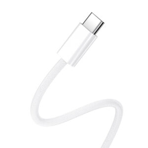 BWOO USB-C – USB-C laidas 1m 60W skirtas iPhone 15 BO-X284 baltas - Image 4