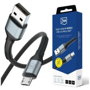 Cable 3MK Hyper Cable N-SERIES USB-A to MicroUSB QC 3.0 5V/2A 10W black