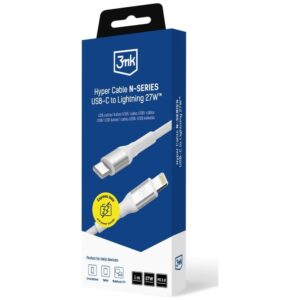 3MK Hyper Cable N-SERIES USB-C į Lightning laidas 1m 9V/3A 27W baltas - Image 5