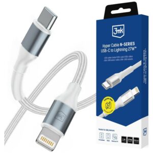 3MK Hyper Cable N-SERIES USB-C į Lightning laidas 1m 9V/3A 27W baltas