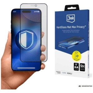 3MK HardGlass Matt Max Privacy Tempered Glass for Apple iPhone 18 Pro Max
