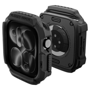 Spigen RUGGED ARMOR APPLE WATCH 12 (42 MM) MATINIS JUODAS