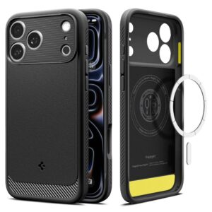 Spigen Rugged Armor MagSafe iPhone 17 Pro Max / 18 Pro Max MATINIS juodos spalvos