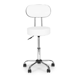 Besisukanti kėdė su atlošu, kosmetologinė, medicininė, reguliuojamo aukščio, balta, ModernHome - Image 4