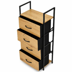 Spintelė su 4 medžiaginiais stalčiais lentyna cm tekstilinis organizatorius loft ModernHome - Image 4