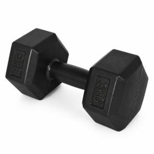 Šešiakampių hantelių rinkinys 2x3 kg mankštos svoriai fitneso hanteliai juodi movepro - Image 4