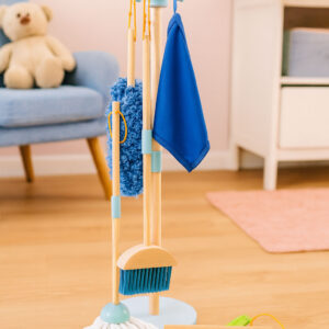 Medinis valymo rinkinys vaikams: šluota, šluostė ir semtuvėlis, 7 dalys ECOTOYS - Image 4