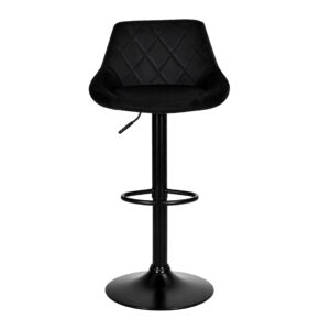 Pasukama baro kėdė su kojų atrama, reguliuojamo aukščio, juodas aksomas ModernHome - Image 4