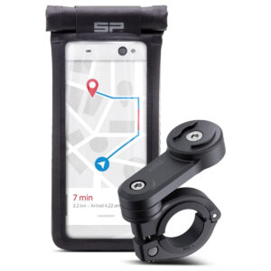 SP Connect Moto Bundle LT laikiklis ir universalus dėklas SPC+ telefono laikiklis dviračiui / paspirtukui / motociklui – apsaugotas nuo purslų – universalus – juodas