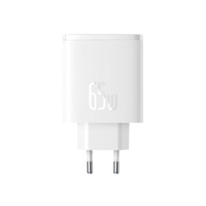 Baseus sieninis įkroviklis Cube Pro PD 65W 2x USB-C 1x USB baltas