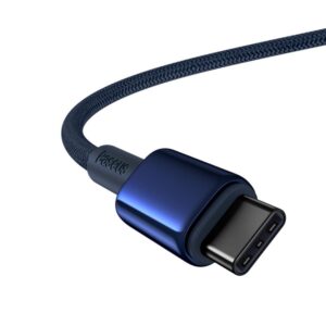 Baseus Tungsten Gold greitojo įkrovimo duomenų kabelis Type-C į Type-C 100W 2m Deepsea Blue - Image 2