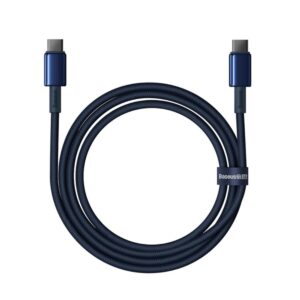Baseus Tungsten Gold greitojo įkrovimo duomenų kabelis Type-C į Type-C 100W 2m Deepsea Blue - Image 3