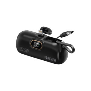 Forever mini išorinė baterija MTB-100 22.5W 5000 mAh Lightning juoda