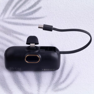 Forever mini išorinė baterija MTB-100 22.5W 5000 mAh Lightning juoda - Image 3