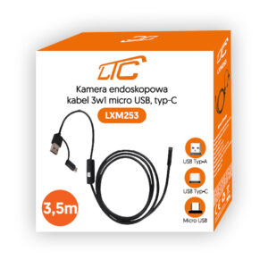 Endoskopo kamera 3,5 m objektyvas 8/7/5,5 mm USB-C/Micro-USB LTC - Image 6