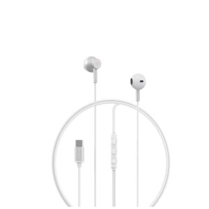 Devia laidinės ausinės Smart M2 Digital Metal USB-C sidabrinės