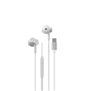 Devia laidinės ausinės Smart M2 Digital Metal USB-C sidabrinės - Image 2