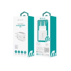 Devia sieninis įkroviklis Smart PD GaN 30W 1x USB-C baltas - Image 4