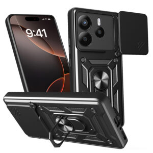 Defender Slide dėklas, skirtas Xiaomi Redmi Note 14 5G (Global), juodas