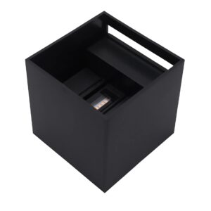 Sieninis lauko šviestuvas CUBE 2x3W 4000K, reguliuojamo švietimo kampo, juodas spalvos