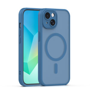 Mag Matt dėklas iPhone 14 6,1" tamsiai mėlynas su apsauga kamerai