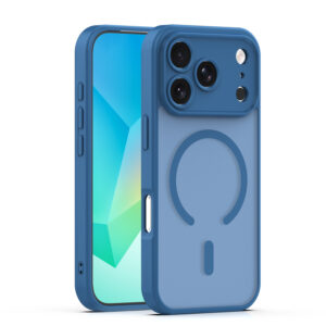 Mag Matt dėklas, skirtas iPhone 17 Pro Max 6,9" / 18 Pro Max 6,9" tamsiai mėlynas, su apsauga kamerai
