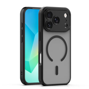 Mag Matt dėklas, skirtas iPhone 17 Pro Max 6,9" / 18 Pro Max 6,9" juodas, su apsauga kamerai