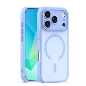 „Mag Matt“ dėklas, skirtas „iPhone 17 Pro Max 6,9"“ / „18 Pro Max 6,9"“, šviesiai mėlynas, su apsauga kamerai