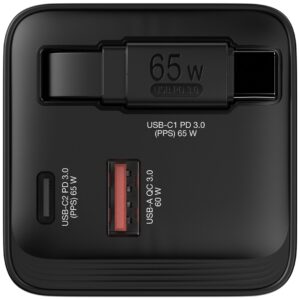 Verbatim GaN Charger 65W Universalus Juoda AC Spartusis įkrovimas Vidaus - Image 2