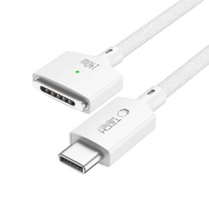 TECH-PROTECT MMC01 ULTRABOOST MAGNETINIS MACBOOK KABELIS USB-C Į MagSafe 3 140W 300CM BALTAS - Image 3